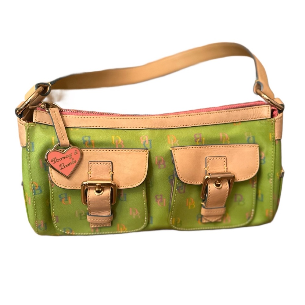 Dooney & Bourke Lime Green and Tan Shoulder Bag